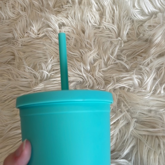 Tiffany blue sea foam green reusable tumbler cup w screw on lid & straw bpa free - Picture 7 of 17